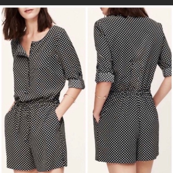 LOFT Pants - Ann Taylor Loft Clover Hearts Romper Sz 6